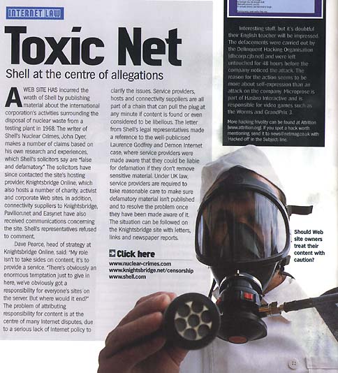 .Net magazine report of the Shell censorship bid